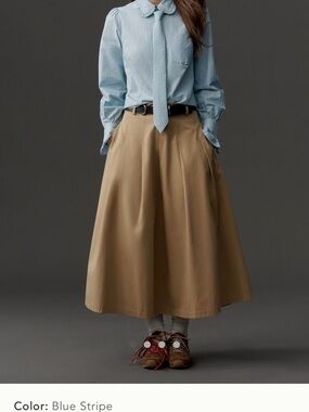 Maeve Blue-Striped Necktie Oxford Shirt
